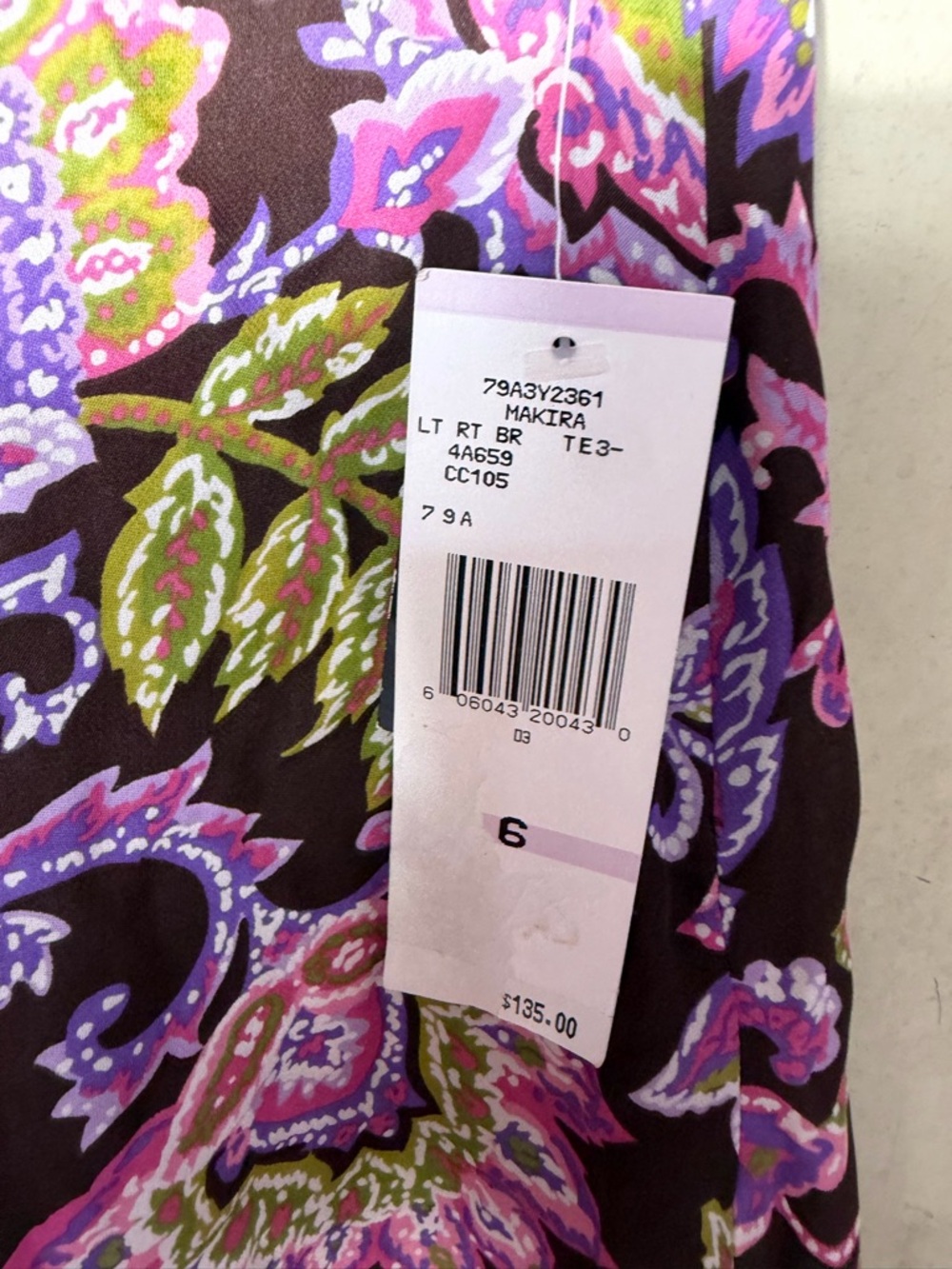 NWT Boho Paisley Handkerchief Hem Midi Skirt Purple Floral Y2K Fairycore Size 6 - Picture 5 of 6